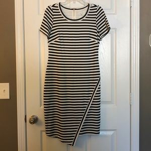 Calvin Klein Short-Sleeved Striped Dress
